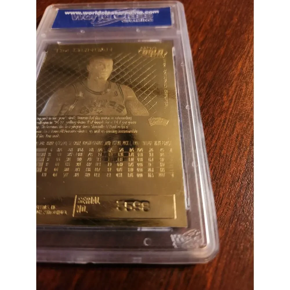 Tim Duncan 1997-98 Fleer Rookie Black 23KT Gold Card WCG 10 Spurs RC